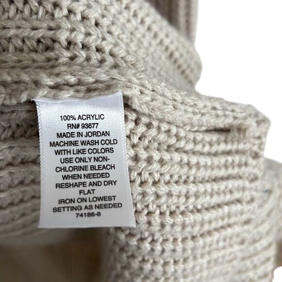 a.n.a A New Approach Open Front Ribbed Knit Cotton Cardigan Sweater Cream XL - Picture 7 of 8